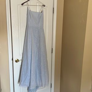 Light blue ballgown includes a matching shawl